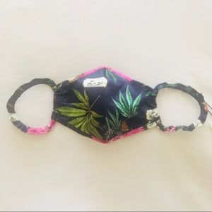 NWT Fleur du Mal Silk Botanical Face Mask in Navy